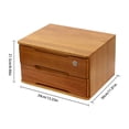 thumbnail image 2 of 1 PCS Lockable 2 Tiers Wood Yellow Wooden Desktop Storage Box, Desk Organizer with 1 Locker, Desktop Storage Box with Lockable Drawers, 2 of 12