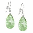 thumbnail image 2 of One Pair 22mm Austrian Crystal Teardrop Sterling Silver Earwires - Peridot Green, 2 of 4