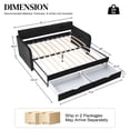 thumbnail image 4 of Wiilayok 81" Twin Size Daybed with Pull Out Trundle Bed, Black Velvet Upholstered Day Bed Frame for Adults,Twin to King Daybed with 2 Storage Cabinets - Perfect for Living Room or Bedroom, 4 of 8