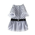 thumbnail image 2 of CBFFDC Robe pour Chat Robe en Tulle pour Animaux Col Rond Couture en Maille Poignets en Dentelle Impression à Pois Princesse Usage Quotidien pour l'Été, 2 of 6
