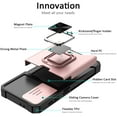 thumbnail image 4 of for Samsung S21 Case with Sliding Camera Cover Heavy Duty Protective Galaxy S21 Case with Card Holder Magnetic Kickstand Case for Samsung S21 5G 6.2 inch(Rose Gold), 4 of 13