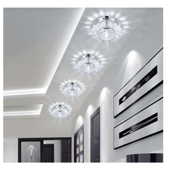 Aisle LED Ceiling Lamps Living Room Ceiling Lights Crystal Corridor Aisle Lights LED ligthing 3W (White)