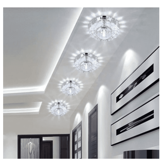 Lámparas de Techo LED para Pasillo Luces de Techo para Sala de Estar Luces de Pasillo de Cristal Iluminación LED 3W (Blanco)
