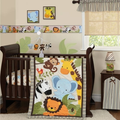 Lambs and ivy jungle crib bedding deals