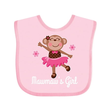 

Inktastic Mawmaw Girl Ballerina Monkey Gift Baby Girl Bib