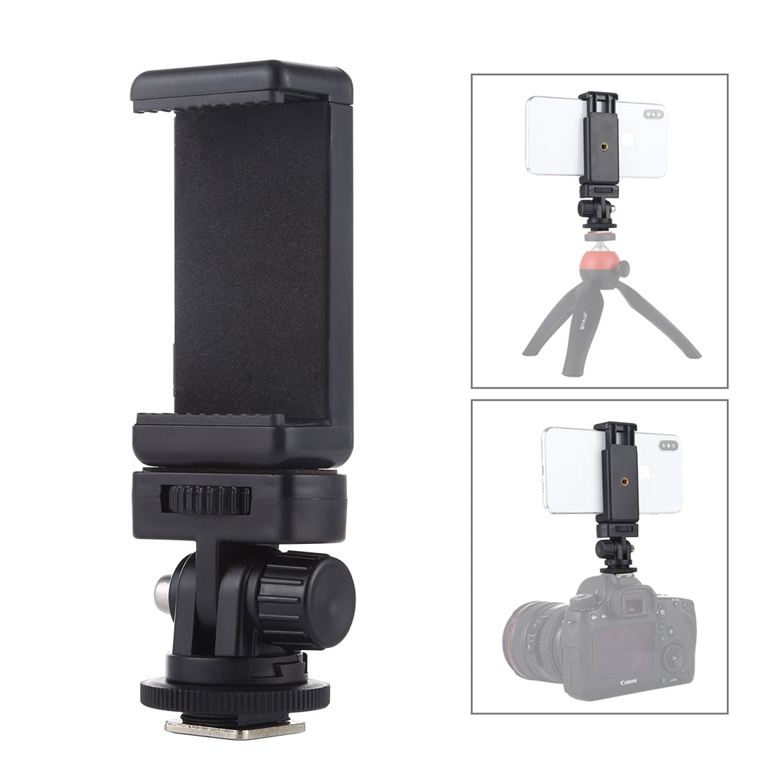 PULUZ 1/4 inch Screw Thread Cold Shoe Tripod Mount Adapter with Phone