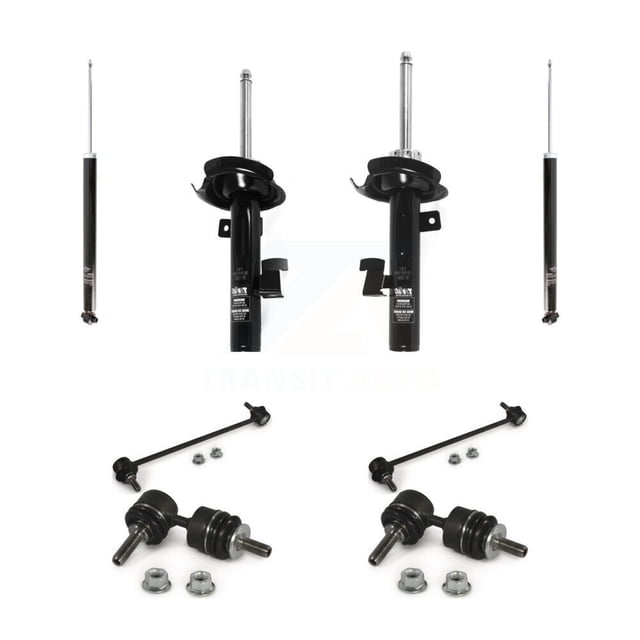 Transit Auto Front Rear Suspension Strut Shock & TQ sway Bar Link Kit (8Pc) for Car 2012-2015 Mazda 5 - Left Right Side (Driver Passenger) KSS-107958