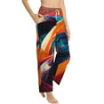 thumbnail image 6 of Salouo Abstract Fabric Color Waves Print Women's Pajama Pants Casual Loose Sweatpants PJs Flowy Pants Drawstring Palazzo for Women Wide Leg Pants Lounge Pajama -Medium, 6 of 8