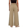 thumbnail image 7 of Tqcoqu Linen Pants for Women Casual Summer Drawstring Elastic Waist Trousers Pockets Petite Fashion Straight Pants Lounge,Khaki Women's S-XXL, 7 of 7