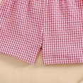 thumbnail image 6 of EHRWE Toddler Girls Shorts Baby Casual Summer Gingham Plaid Seersucker Elastic Waist Ruffle Hem Shorts Bottoms Trousers For 3-4 Years, 6 of 7
