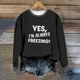 thumbnail image 5 of Fengactive Long Sleeve Letter Printed Shirts for Women Crew Neck Funny Lightweight Graphic Pullover Tops, 5 of 6