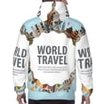 thumbnail image 7 of Pofeuu World Travel Print Mens Casual Hooded Collar Drawstring Hoodies Pullover Sweatshirts Casual Long Sleeve Shirts-Medium, 7 of 7