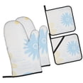 thumbnail image 3 of Oven Mitts and Pot Holders Set, Baking 4-Piece Set for Kitchen for Outdoor BBQ Mitts Heat Resistant Cooking, Colorful Beautiful Flowers Abstract Pattern Pattern, 3 of 8