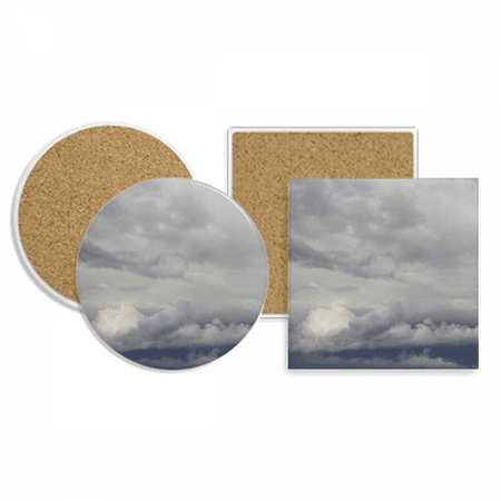 

Dark Clouds Overcast Vast Wind Weather Coaster Cup Mug Holder Absorbent Stone Cork Base Set