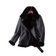 thumbnail image 1 of -abrigos gruesos de piel sintética para mujer, chaqueta de piel de oveja, prendas de vestir de aviador, Casaco femenino, Invierno, 1 of 5