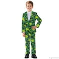 thumbnail image 3 of Whosucclay Shamrock Leopard Print Elastic Waistband Boys Suits, 2 Piece Kids Suits Comfortable For All Day Wear Polyester Fabric Boys Suit Set for Photograph Church, 3 of 10