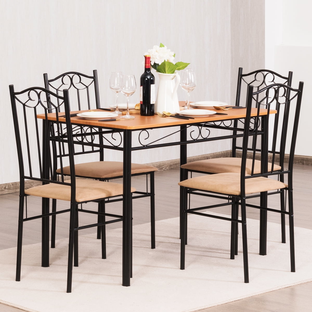 Wrought iron dining table 6 seater sale