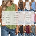 thumbnail image 3 of Women's Ruffle Detail Sleeveless Tank Tops Summer Petite Plain Crew Neck Tee Casual Travel Tops Beige, 3 of 6