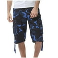 thumbnail image 6 of DeHolifer Men's Camo Cargo Shorts Cotton Relaxed Fit Multi-Pocket Outdoor Camouflage Cargo Shorts Blue 5XL, 6 of 8