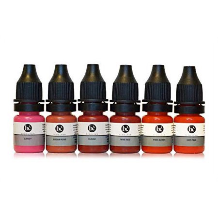 Permanent Make-up Pigment, LIPS Ink Color Set for PMU lips, Professional Medical-Grade Cosmetic Tattoo Ink, Works with Permanent Machine, 5 ml (Set Of 6) by Biocutem 0.17oz