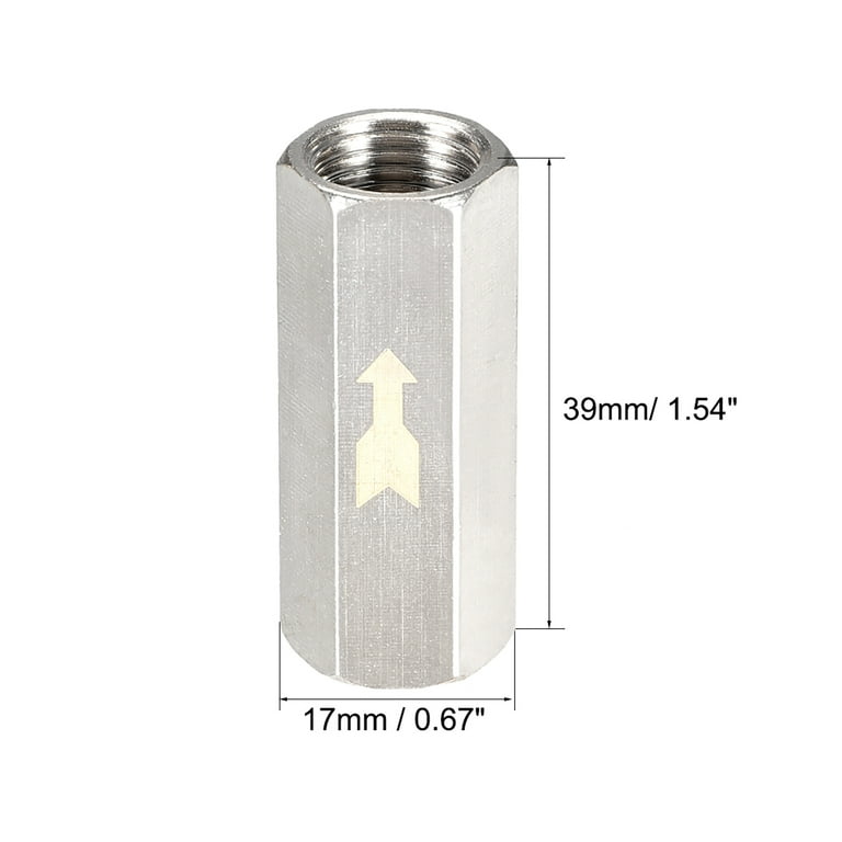 QWORK Push To Connect Air Fitting Valve - 1/4" OD, Nickel