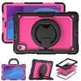 thumbnail image 2 of Case for Lenovo Tab M10 HD 2nd Gen 10.1 inch 2020, 360 Rotating Stand Handle Pencil Holder Shoulder Strap Heavy Duty Shockproof Cover, Rose PC, 2 of 7