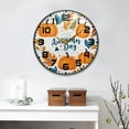 thumbnail image 2 of Yayeee Wall Clock for Living Room 9.5 inch Battery Operated Round with Holder, Pumpkins Pattern, 2 of 7