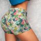 thumbnail image 4 of Balery Tropical Flowers Pantalones cortos de entrenamiento estampados para mujer, sin costuras, ajustados, para gimnasio, yoga, correr, deportes, ejercicio activo, fitness.-Medium, 4 of 8