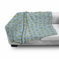thumbnail image 2 of Yellow Bird Soft Flannel Fleece Throw Blanket, Simplistic Pattern with Rubber Toy Duck Drawing, Cozy Plush for Indoor and Outdoor Use, 70" x 90", Pale Sky Blue Mustard, by Ambesonne, 2 of 5