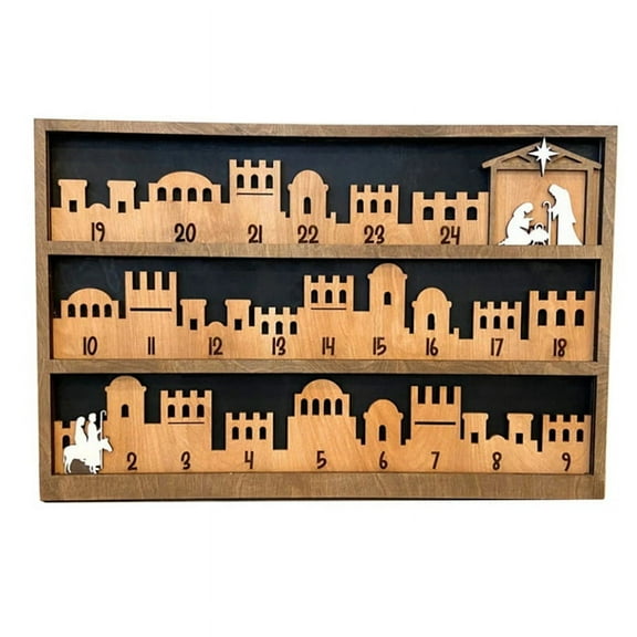 Advent Calendar for the Birth of Jesus, Countdown to Jesus, Wooden Advent Calendar, Christmas Holiday Advent Calendar Wood
