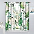 thumbnail image 4 of Green Palm Tree Leaves Curtains,Summer Green Gold Plant Botanical Rod Pocket Window Treatment Drapes,Boho Botanical Leaf Curtains 84x84in, 4 of 8