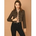 thumbnail image 3 of INSPIRE CHIC Veste Moto Courte en Faux Suède à Col Rabattu pour Femmes, 3 of 6