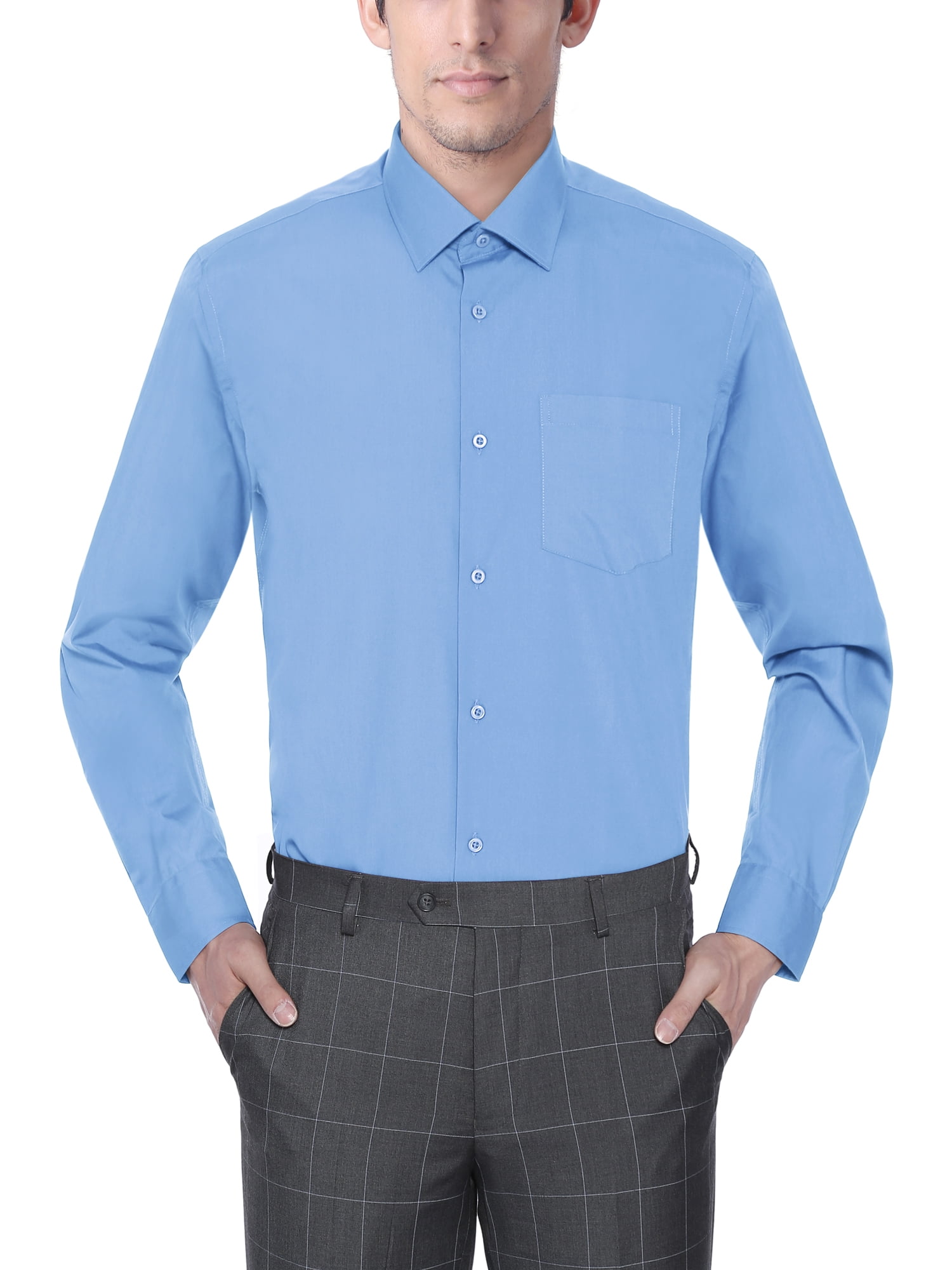 Long sleeve blue dress shirt Clearance