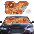 thumbnail image 2 of Fotbe Hippie Flower Car Windshield Sunshade | Sun Visor Protector Front Window Shade, Keeps Out UV Rays, Keeps Your Vehicle Cool-Small, 2 of 7