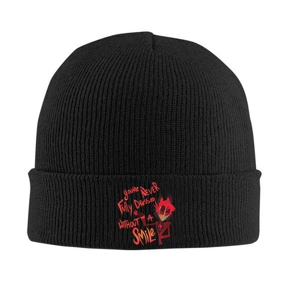 Hazbin Hotel Beanie Hat Winter Warm Knit Cuffed Cap For Women Men Black