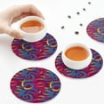 thumbnail image 3 of KLL Drink Coasters Set Round Shape of 4,PU Leather Absorbent Coasters Set Decorative Coffee Cup Coasters Housewarming Gift for Home Decor-Colorful Snake, 3 of 5
