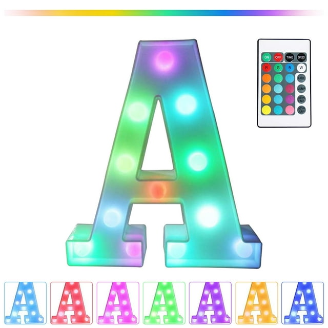 SuoKom Guirlande Lumineuse à DEL Colorée avec Télécommande – Lettres de Bar de Fête avec Lumières Décorations pour la Maison - Multicolore