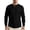 Black, variant on Men Long Sleeve Pleated Linen Blend Shirt Mandarin Stand Collar Partial Single Button Placket Vertical Front Pleats Loose Breathable Vacation Tunic Gray S