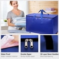 thumbnail image 5 of Fesfesfes Large Capacity Foldable Storage Totess with Secure Zippers,Portable Moving Bags for Household, Clothes, Quilt, Car Travel Organizer Blue, 5 of 5