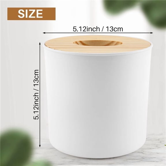 Round Wooden Tissue Tube Box, Household Removable Mini Roll Paper Dispenser