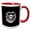 Red/White, variant on 3drose, Face of a Very Large Ape White Scratchboard Art Illustration, 11oz Magic Transforming Mug