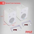 thumbnail image 2 of Pyle - Indoor / Outdoor Waterproof Speaker System - 5.25 Inch Pair of Weatherproof Wall/Ceiling Mounted Speakers with Heavy Duty Mesh Covers, 200 Watts RMS, Universal Mount - PDWR40W White, 2 of 7