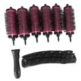 thumbnail image 1 of 6 Pcs Brosse Rouleau à Cheveux à Manche Détachable 3 Tailles avec Pinces Fer à Friser, 1 of 3