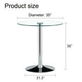 thumbnail image 4 of Holaki Round Glass Bar Height Table,35" Round Counter Height Table with Tempered Glass Table Top,Sturdy Silver Chrome Pole Support,Clear Round Pub Table for Small Space,Kitchen,Bistro 36"H, 4 of 20