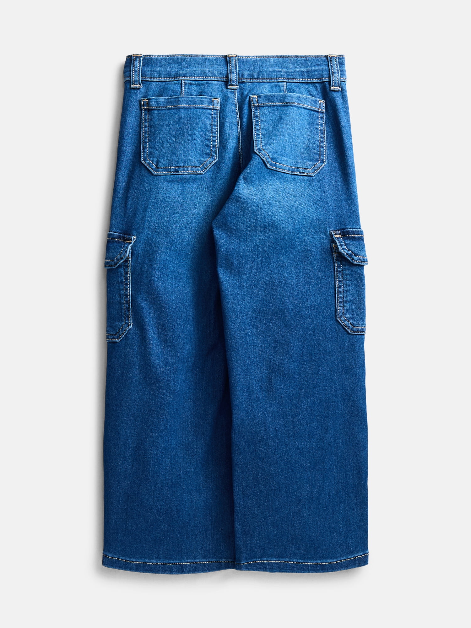 Wonder Nation Girls Wide Leg Cargo Jeans, Sizes 4-18 & Plus