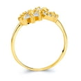 thumbnail image 2 of Wellingsale Ladies Solid 14k Yellow Gold Polished CZ Cubic Zirconia Flower Right Hand Fashion Ring - Size 5.5, 2 of 5
