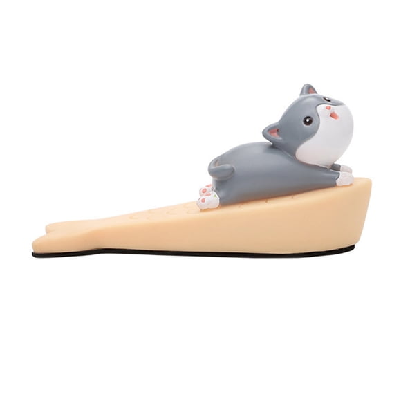 Butée de porte en forme d'animal mignon - Prévention des collisions - Coupe-vent - Empêche le glissement - Butée de porte décorative amusante - Chaton