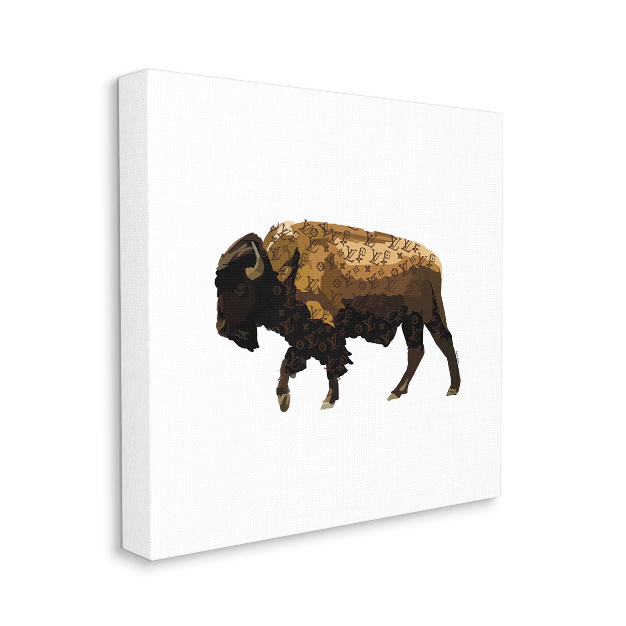 Stupell Glam Fashion Brand Bison Animal Animals & Insects Painting Gallery Wrapped Canvas Print Wall Art