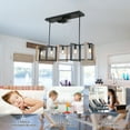 thumbnail image 5 of Dawn Whisper 47"Noiseless Farmhouse Linear Hanging Ceiling Fan IndustriaL LED Light with Remote for Kitchen Island Dining Room, 5 of 12
