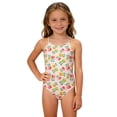 thumbnail image 2 of Girls One Piece Swimsuits Size 6 Casual Color Block Soft & Breathable Rash Guard Kids Bathing Suit for Girl Adjustable Straps Padded Swimwear, 2 of 4